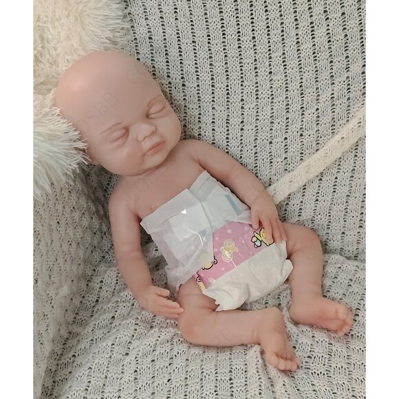 40cm Sleeping Baby 2kg Full Platinum Silicone Eyes Closed Reborn Baby Doll GIRL - Picture 9 of 16